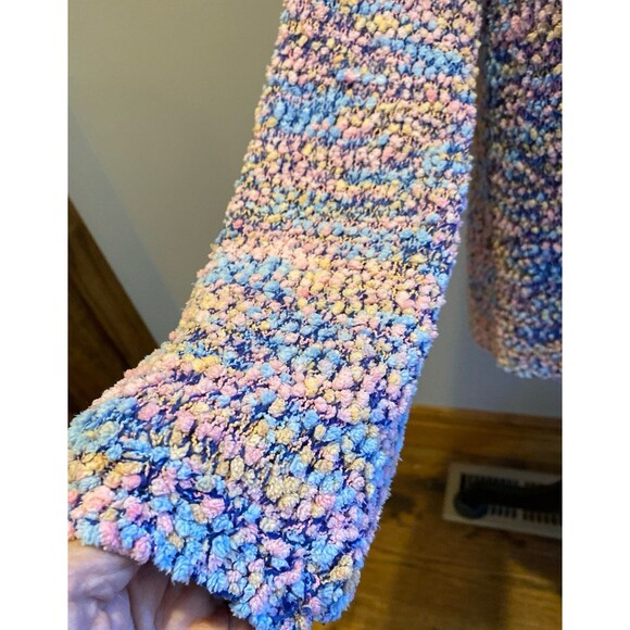 Love More Sweater Pink Purple Blue “Popcorn “ Look Size Large GORGEOUS! - Picture 5 of 11